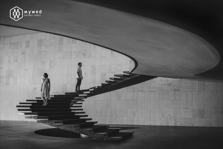 Foto premiada no mywed, casal de noivos em brasilia. 