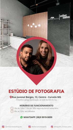 Sejam todos bem vindos em nosso estúdio de fotografia profissional! Confira aqui o nosso horário de funcionamento.