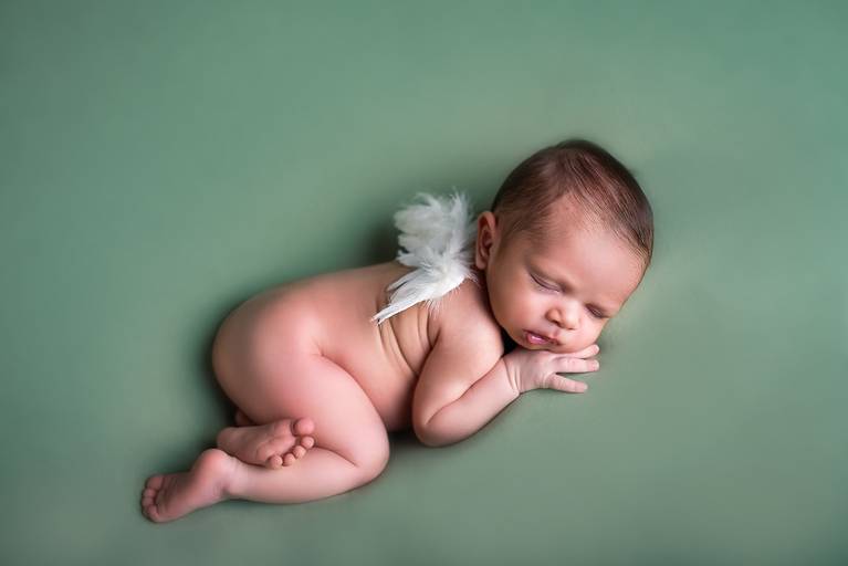 A foto que era o sonho da mamãe! 
Foto com asinha de anjo