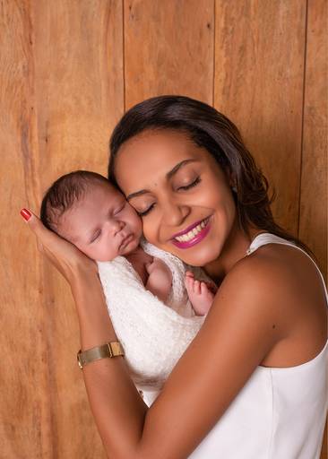 Foto da mãe com o bebê