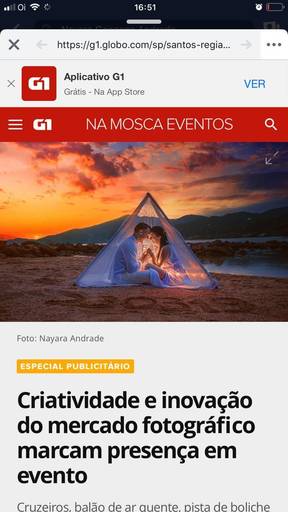 Entrevista no G1 sobre o trabalho artítico e ensaio da premiada fotografa Nayara Andrade