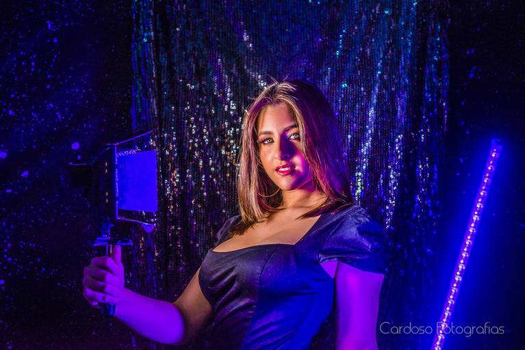 fotos de 15 anos com led azul