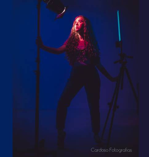 ensaio com luz de led