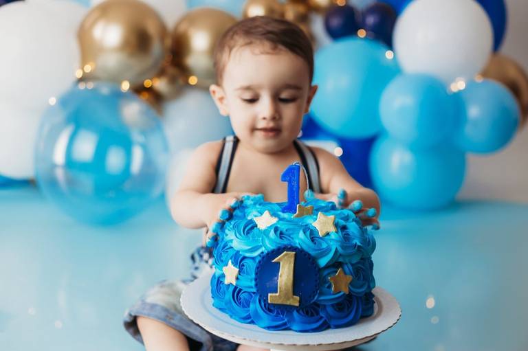 smash tema balão azul