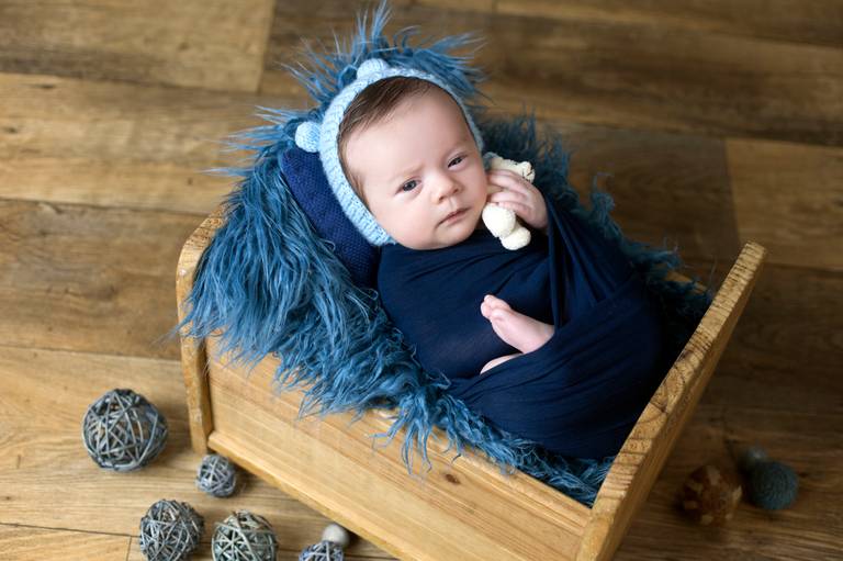 Sessão 1 mês - menino - azul