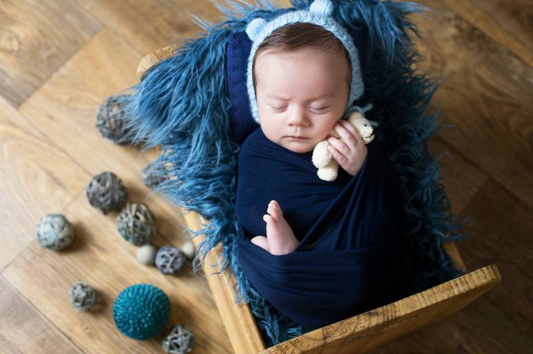 Sessão 1 mês - menino - azul