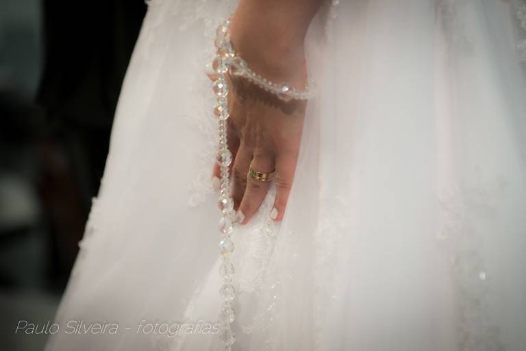 aliança terço vestido da noiva