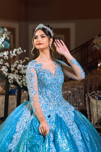 Vestido de 15 anos azul