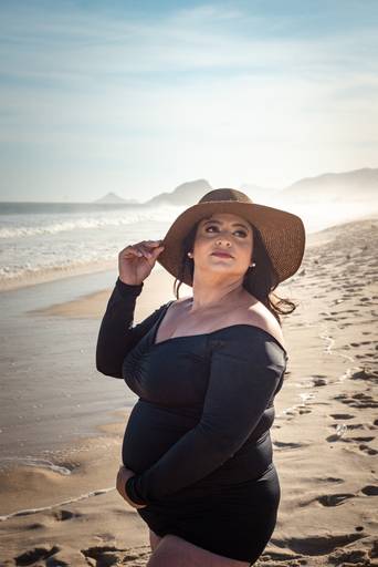 Fotografias de gestante na praia