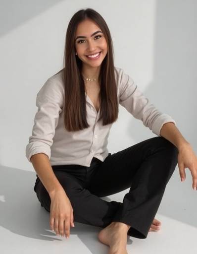 Foto casual em camisa branca