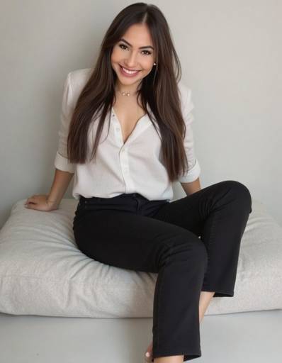 Foto casual em camisa branca