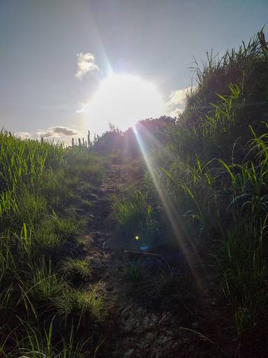 O sol saindo atrás das rochas