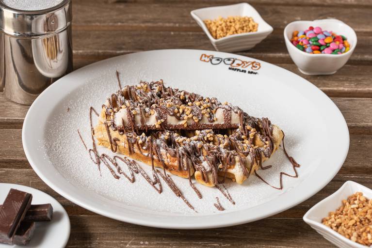 waffles de kinder e chocolate