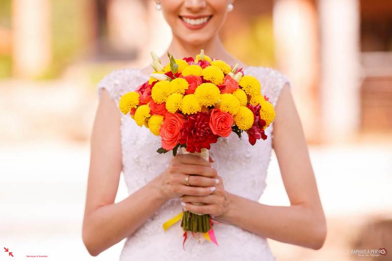 buque da noiva colorido