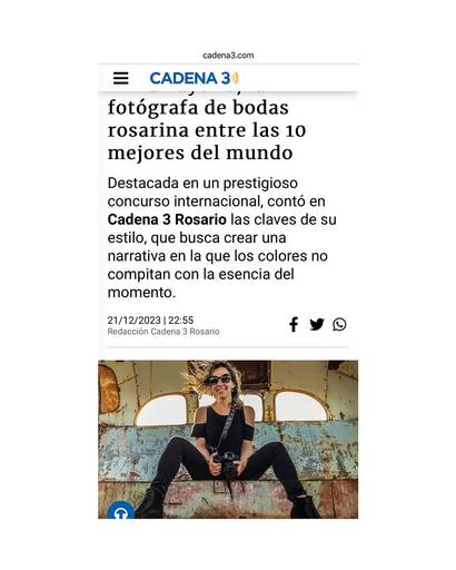 Cadena 3 Rosario. Erika Fayolle. Entre las mejores del mundo