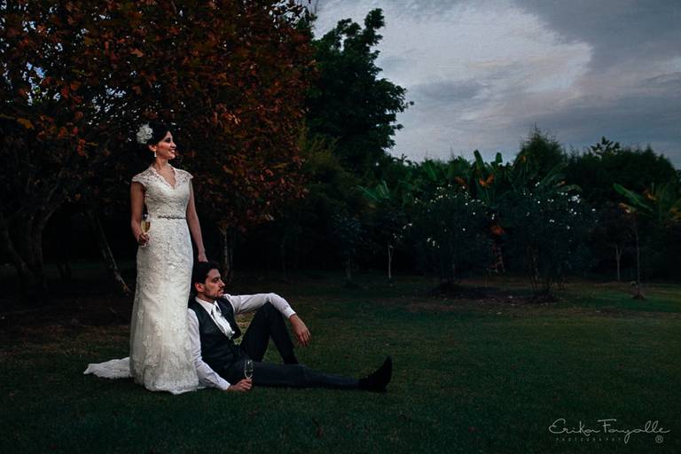 Boda en Saò Paulo, Brasil. Novios en la recepción.