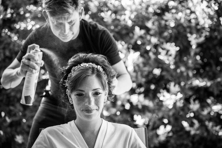 previa de la novia . Peinado. Rosario erika fayolle