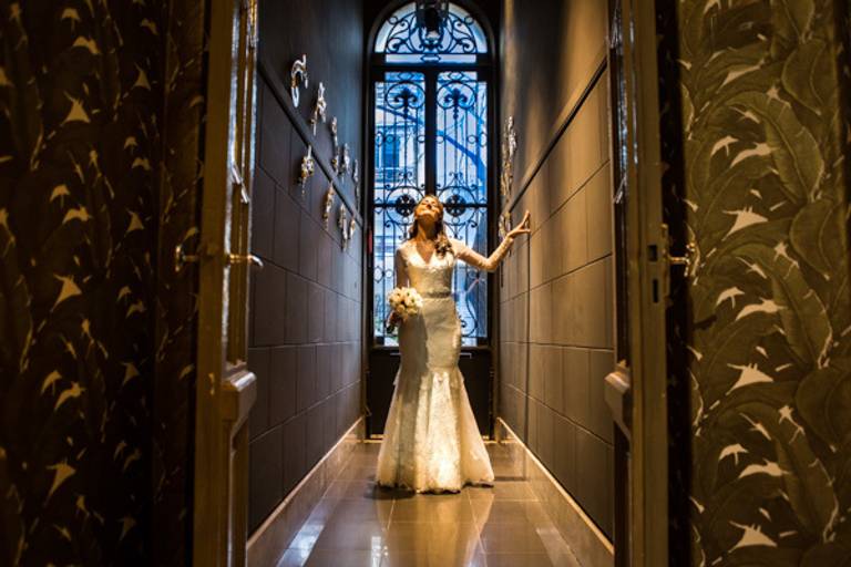 Vestido de novia en Rosario. Casamiento en Punta Barranca. Fotografia de Erika Fayolle.