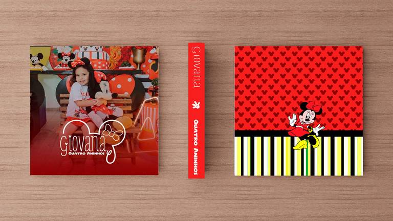 album fotografico aniversario menina com tema minnie