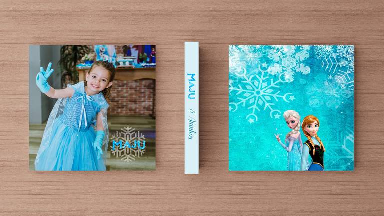 Álbum de fotos aniversário de menina tema Frozen