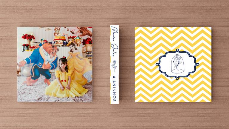 Álbum de fotos aniversário de menina tema A Bela e a Fera