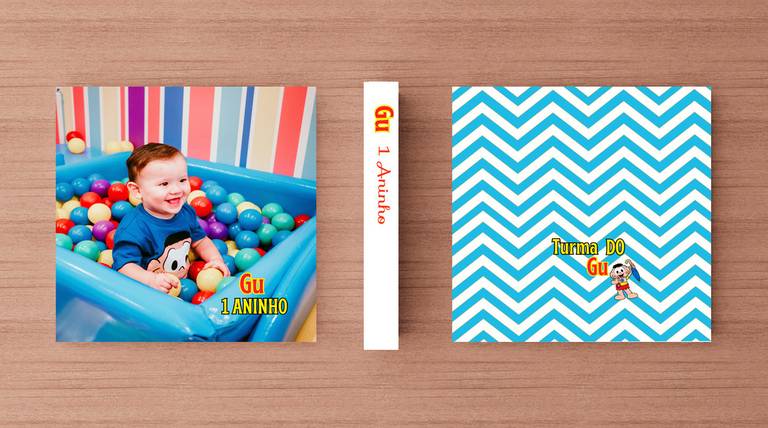 Álbum de fotos aniversário de menino tema Turma da Monica