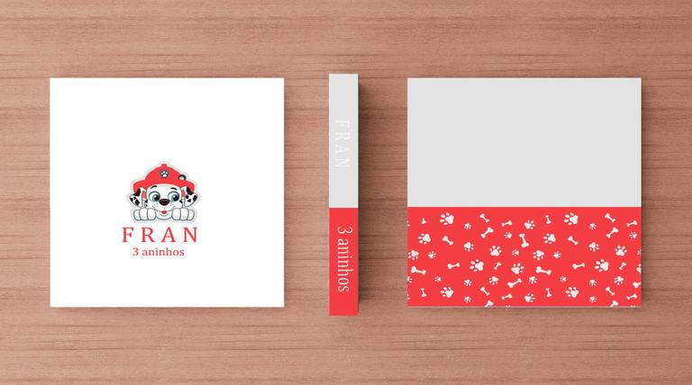 Álbum de fotos aniversário de menino tema Patrulha Canina