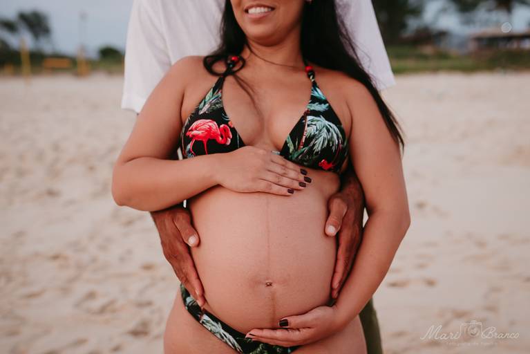 Fotografia de gravida praia Barra da Tijuca