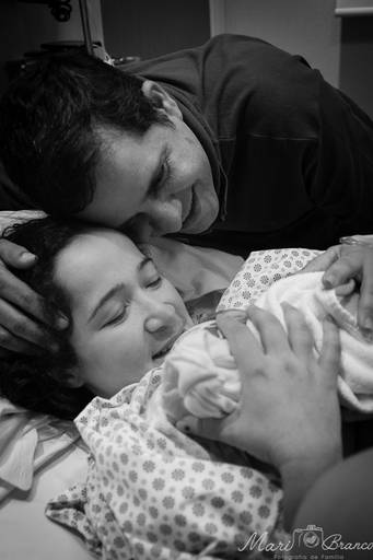 Fotografia de parto normal em Maternidade Santa Lucia Botafogo RJ