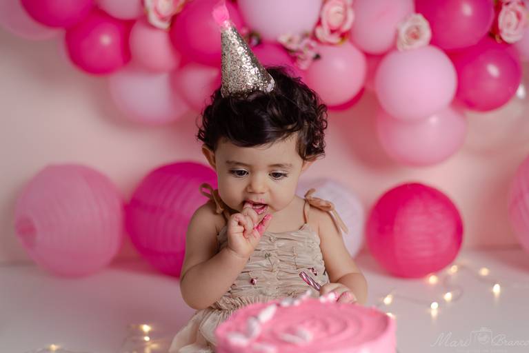 Sessão fotográfica 1 aninho smash the cake menina estúdio Freguesia Jacarepagua Rio de Janeiro