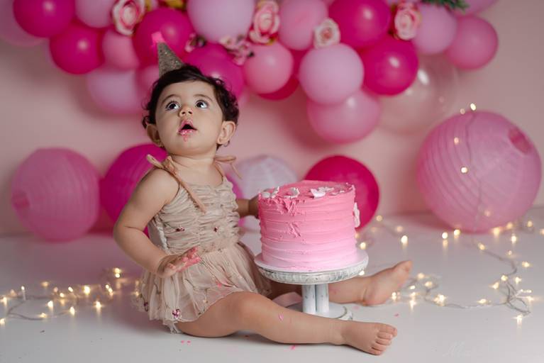 Sessão fotográfica 1 aninho smash the cake menina estúdio Freguesia Jacarepagua Rio de Janeiro
