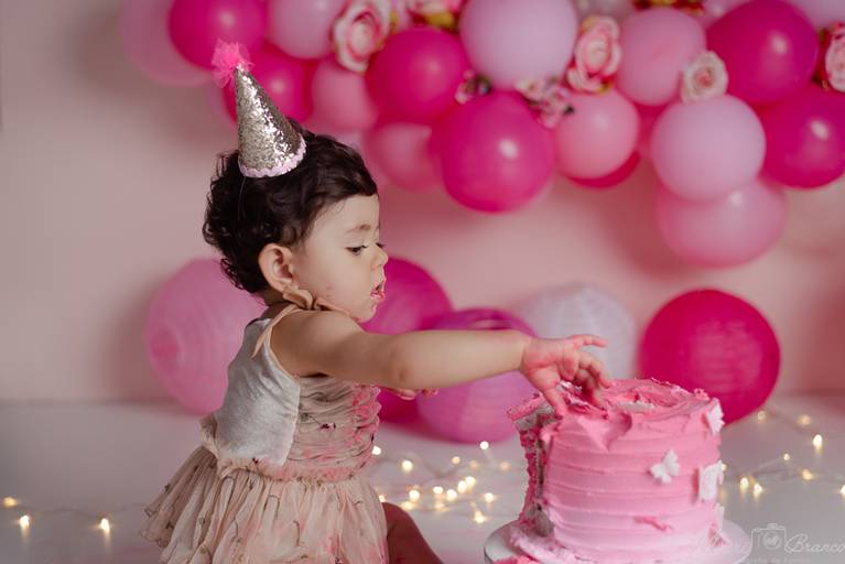 Sessão fotográfica 1 aninho smash the cake menina estúdio Freguesia Jacarepagua Rio de Janeiro