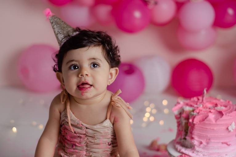 Sessão fotográfica 1 aninho smash the cake menina estúdio Freguesia Jacarepagua Rio de Janeiro