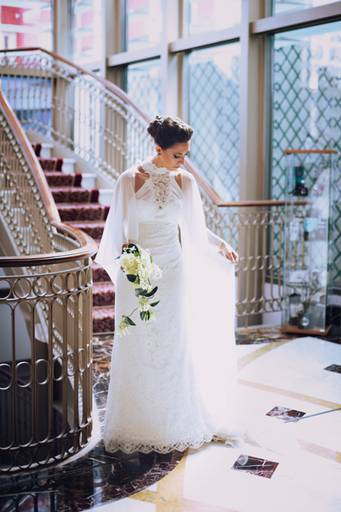 fotografia da noiva no Palácio das Cardosas