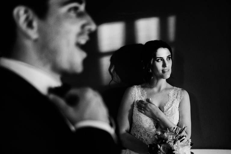 fotografia de casamento a preto e branco