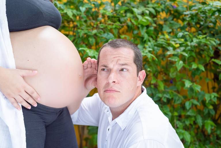 Melina Mantovani e Guido Nunes durante o ensaio fotográfico da espera da Malu, realizado pela fotógrafa Fabiana Bomfim