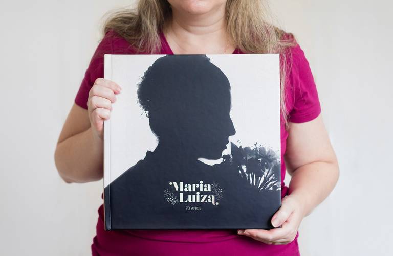 álbum personalizado em homenagem aos 70 anos da Maria Luiza