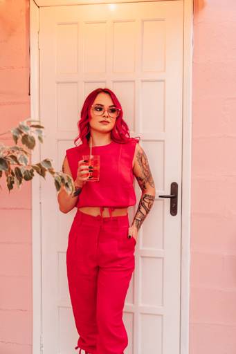 ensaio feminino look rosa no rosa rose guarapuava - pr