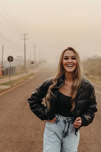 Ensaio no nascer do sol com neblina