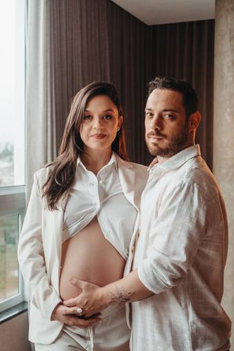 foto gestante no espelho