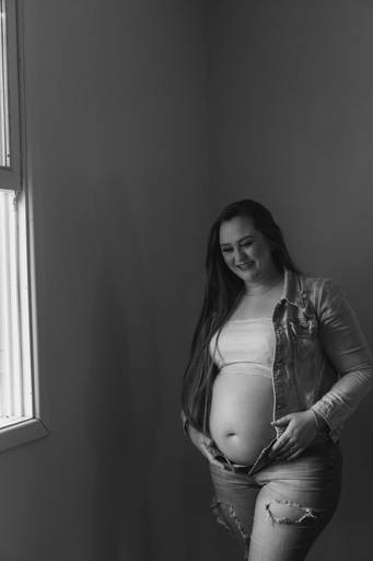 Ensaio de gestnate feito em casa