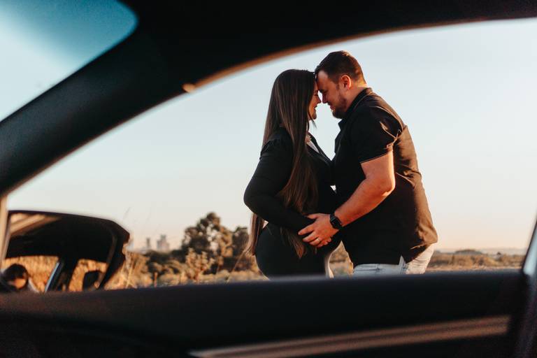 Ensaio de gestnate feito em casa