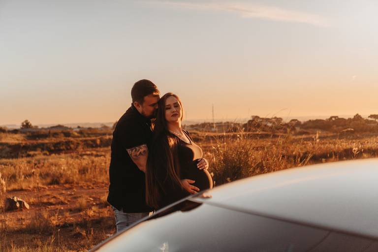 Ensaio de gestnate feito em casa