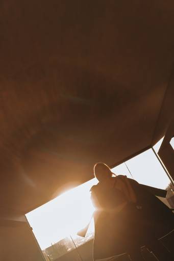 foto interna com por do sol