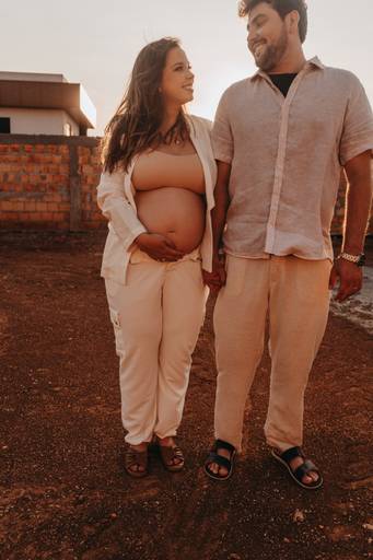 foto de gestante em obra