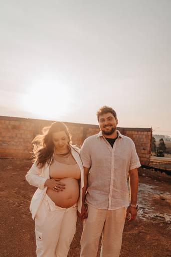 foto de gestante em obra