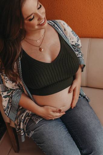 ensaio de gestante em casa