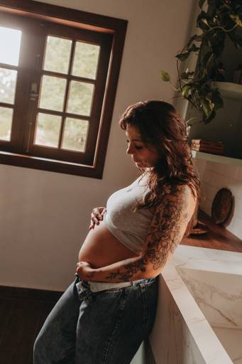 ensaio gestante casa