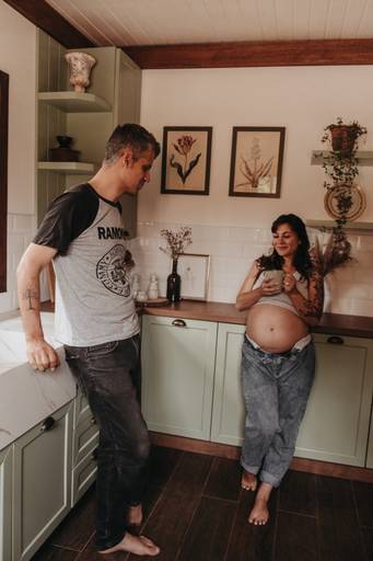 ensaio gestante cozinha 