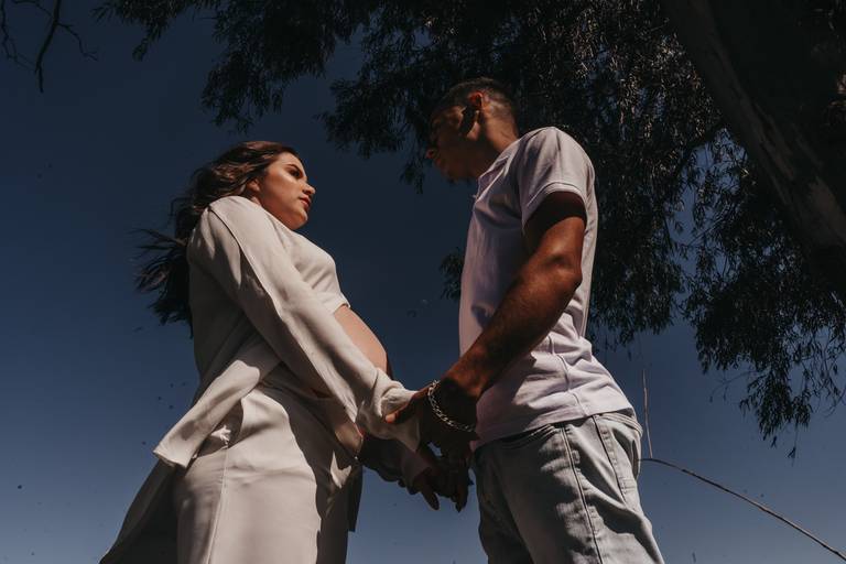 ensaio gestante moderno na natureza